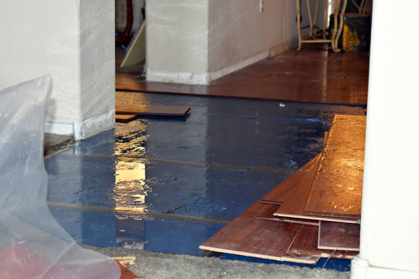 Professional Water Damage Restoration technician working in Hicksville, NY